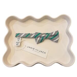 Janie and Jack Gray Striped Print Bow Tie 0-24M